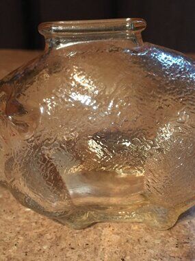 VINTAGE IRIDESCENT GLASS FIGURAL PIG PIGGY BANK ANCHOR HOCKING CARNIVAL